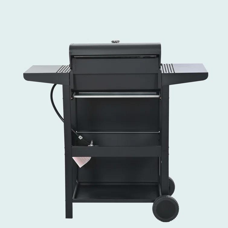 Propane Gas Grill 4 Burner Barbecue Grill, Stainless Steel 34,000 BTU Patio Garden Barbecue Grill With Two Shelves, Lid, Wheels And Bottle Opener
