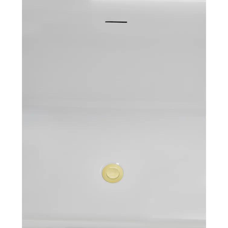 59" Streamline Soaking Freestanding Tub and Tray With Internal Drain