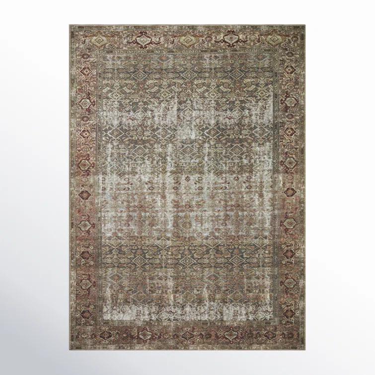 Georgie Oriental Moss/Salmon Area Rug