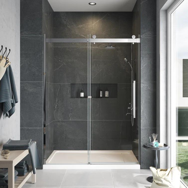 Ove Decors OVE Decors Bel Soft-Close Chrome 58-In To 60-In X 78-In Frameless Sliding Soft Close Shower Door 15SGP-BELS60-CHRWM
