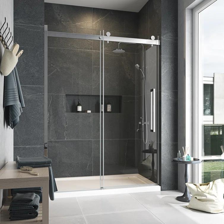 Ove Decors OVE Decors Bel Soft-Close Chrome 58-In To 60-In X 78-In Frameless Sliding Soft Close Shower Door 15SGP-BELS60-CHRWM