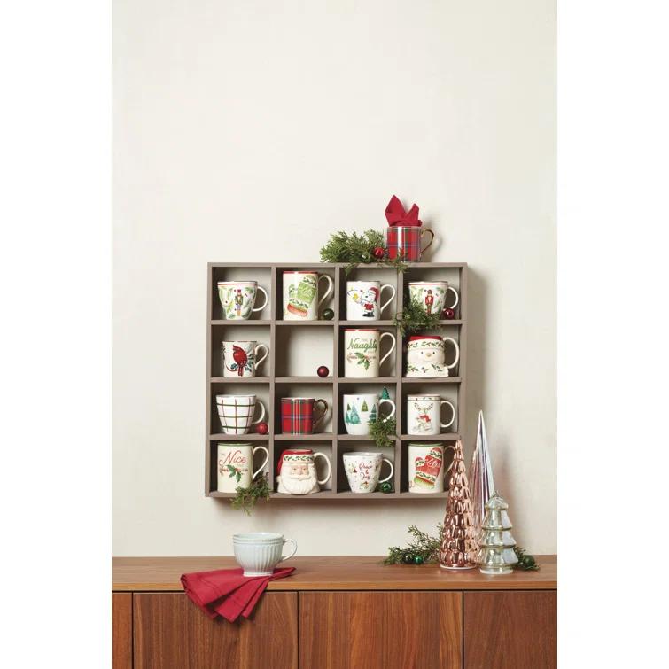 Lenox Holiday Red Tartan Mugs, Set Of 4 (Set of 4)