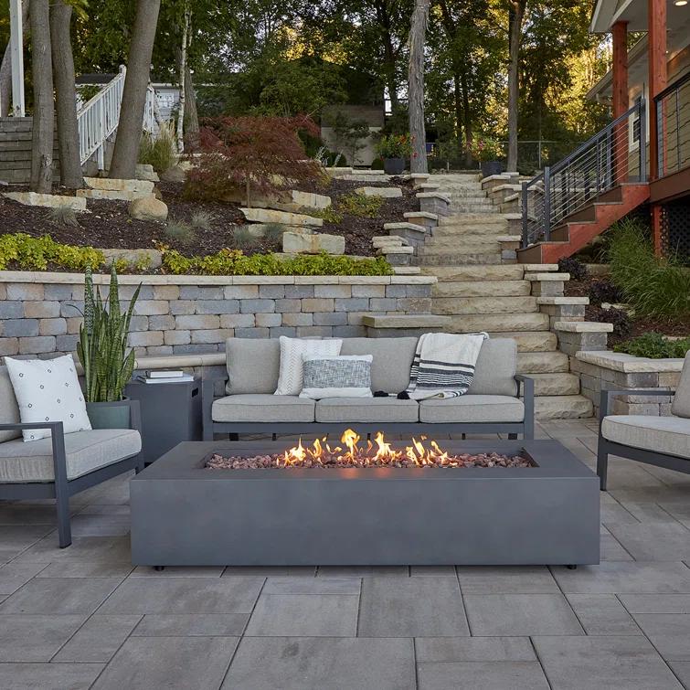 AEGEAN Propane / Natural Gas Outdoor Fire Pit Table