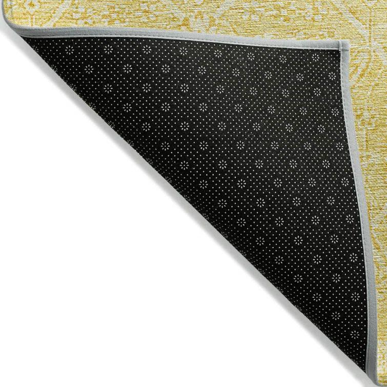 Machine Washable Indoor/Outdoor Claudian ACN1224 Gold Rug