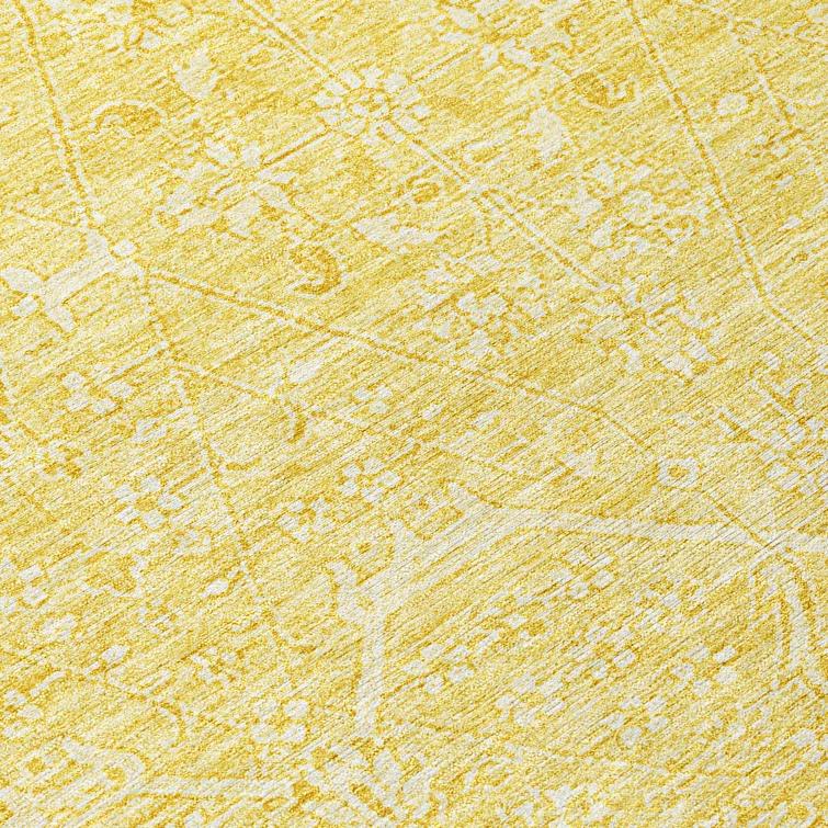 Machine Washable Indoor/Outdoor Claudian ACN1224 Gold Rug