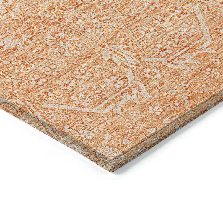 Machine Washable Indoor/Outdoor Claudian ACN1224 Salmon Rug
