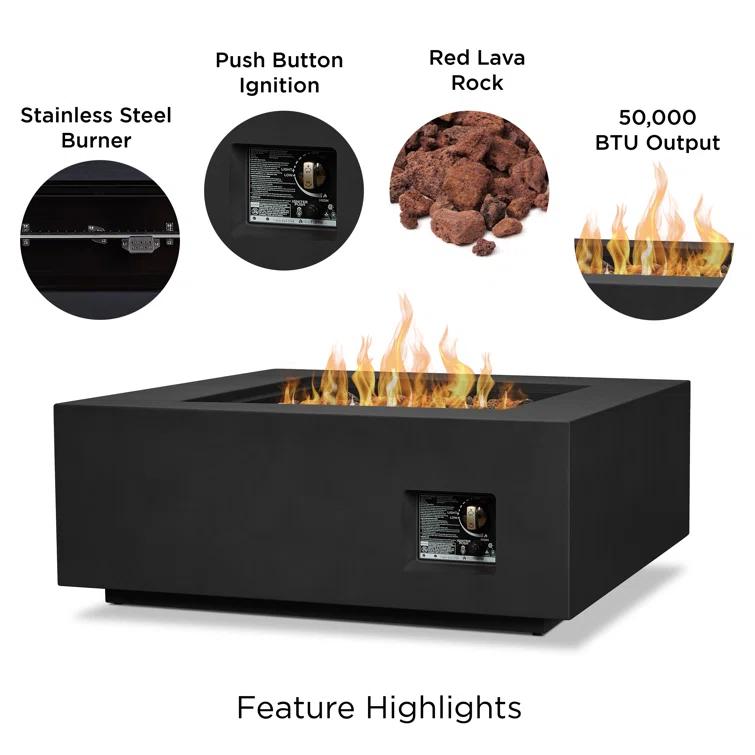 AEGEAN Propane / Natural Gas Outdoor Fire Pit Table