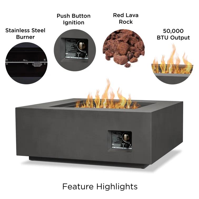 AEGEAN Propane / Natural Gas Outdoor Fire Pit Table