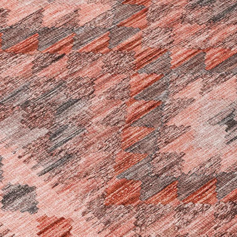 Machine Washable Indoor/Outdoor Claudian ACN1226 Terracotta Rug