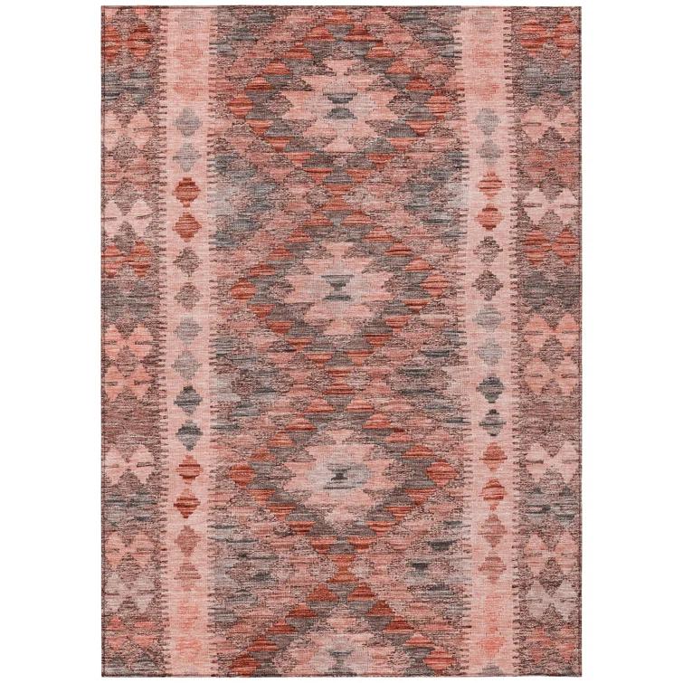 Machine Washable Indoor/Outdoor Claudian ACN1226 Terracotta Rug