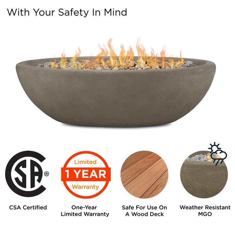 Fernanda Fire Bowl - Gray / Large Oval