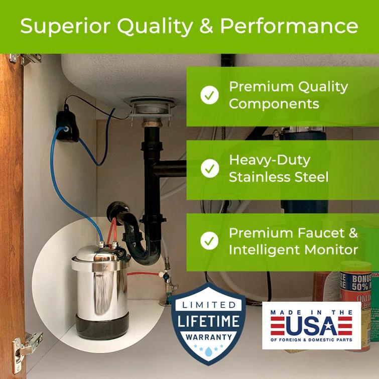 WaterChef U9000 Premium Under-Sink Water Filtration System w Intelligent Monitor