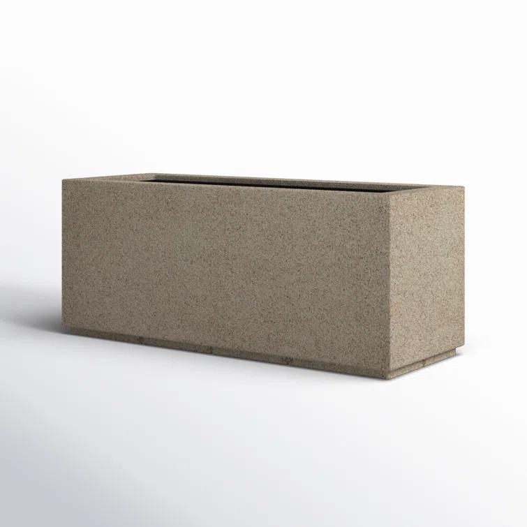 Milan Tall 46 in. x 17 in. Sandstone Granite Composite Trough