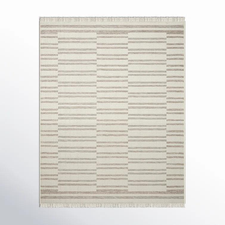 Malibu II Indoor / Outdoor Rug by Amber Lewis x Loloi - Ivory and Dove / 7'8" x 10'