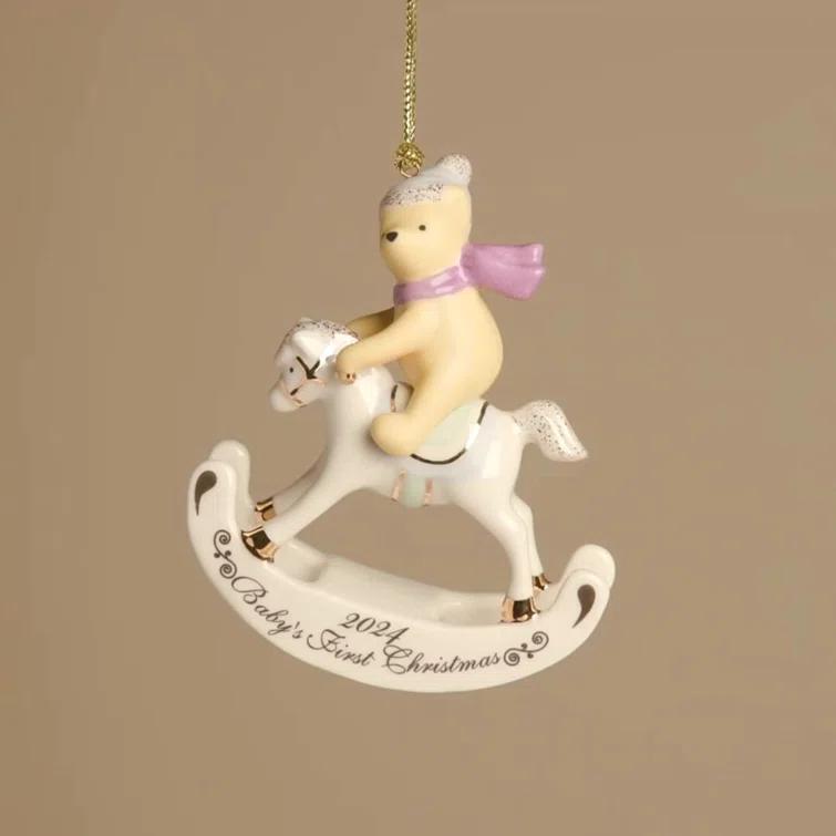 Lenox 2024 Winnie The Pooh Baby's 1st Christmas Ornament, 6.25-inch Height, Porcelain, Home, Home D√©cor