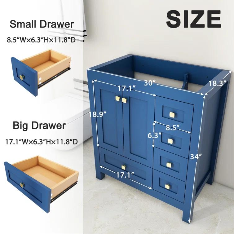 ECLIFE 30" Single Bathroom Vanity Base Only