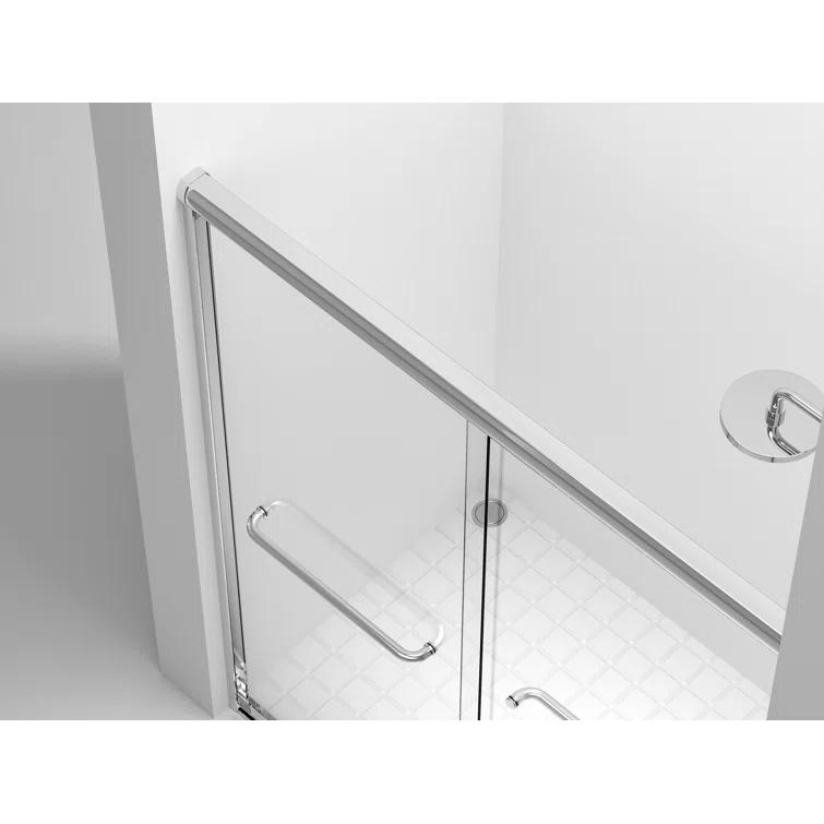 Semi-frameless shower door 60 x 72 in Polished Chrome