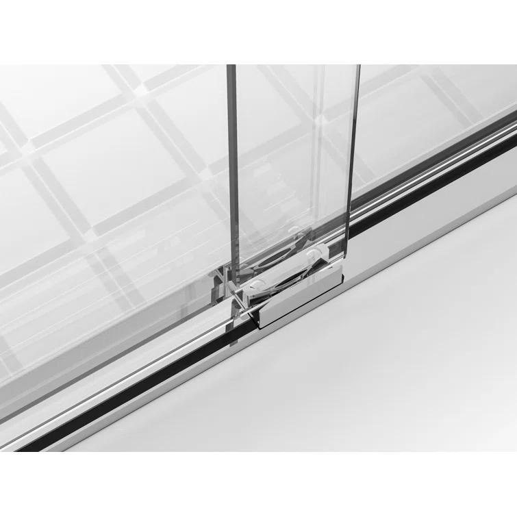 Semi-frameless shower door 60 x 72 in Polished Chrome