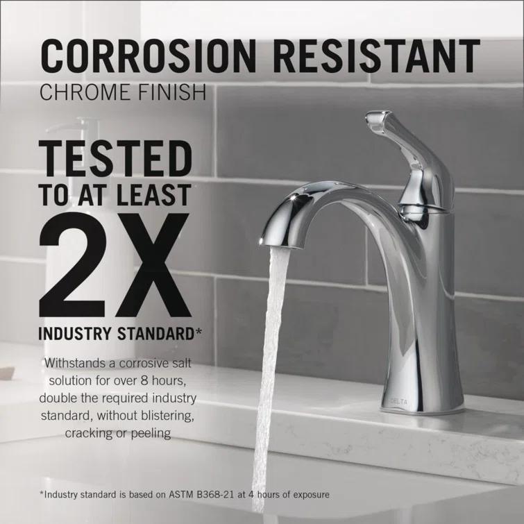 Delta Arvo Single Hole Bathroom Faucet with Drain Assembly, Single Handle Bathroom Sink Faucet 15840LF