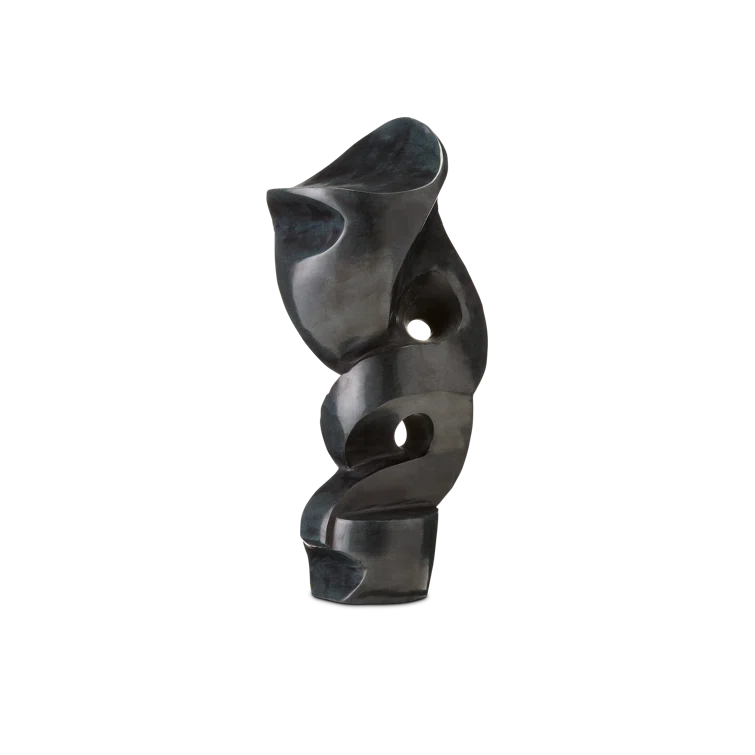 Roland Black Marble Abstract Sculpture, 16.75" Height