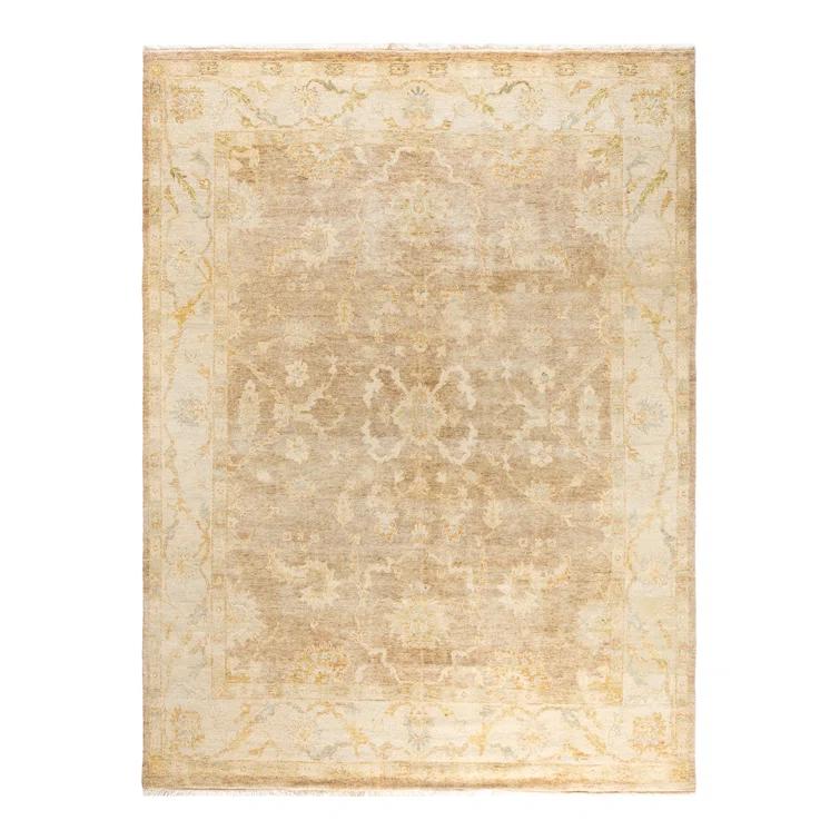 Oushak One-of-a-Kind Hand-Knotted Area Rug - Beige, 8' 3" x 10' 4"