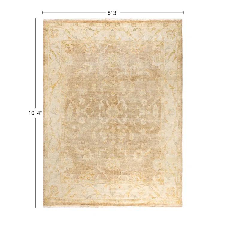 Oushak One-of-a-Kind Hand-Knotted Area Rug - Beige, 8' 3" x 10' 4"