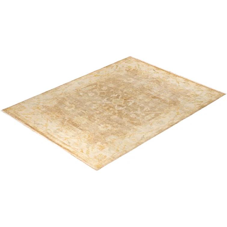 Oushak One-of-a-Kind Hand-Knotted Area Rug - Beige, 8' 3" x 10' 4"