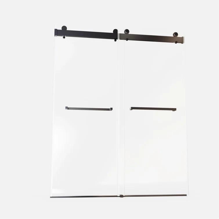 Dimorphos 56-60"W x 76"H Frameless Double Sliding Shower Door with 10mm Tempered Glass Door 11DD161822LL
