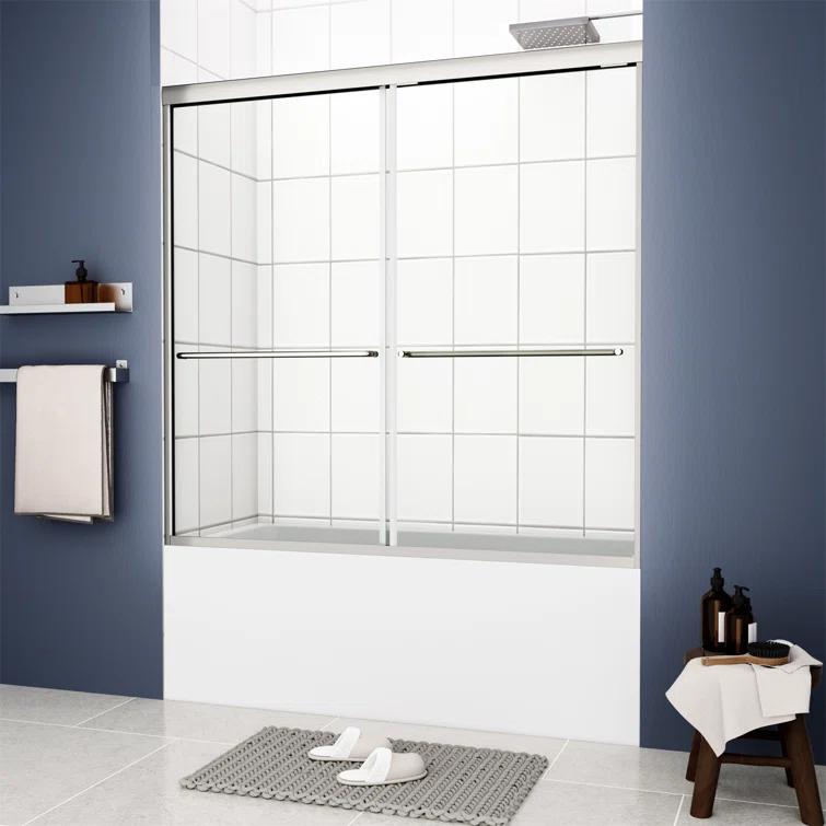 Bathtub Bypass Shower Door, Sliding Door, With 1/4" Tempered Glass