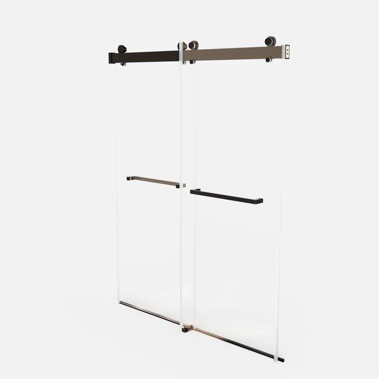 Dimorphos 56-60"W x 76"H Frameless Double Sliding Shower Door with 10mm Tempered Glass Door 11DD161822LL