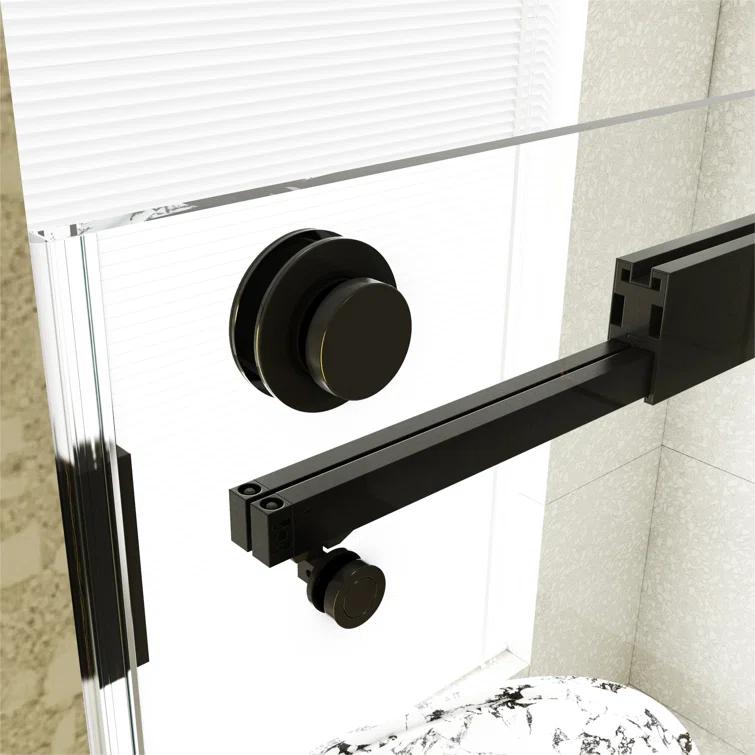 Dimorphos 56-60"W x 76"H Frameless Double Sliding Shower Door with 10mm Tempered Glass Door 11DD161822LL