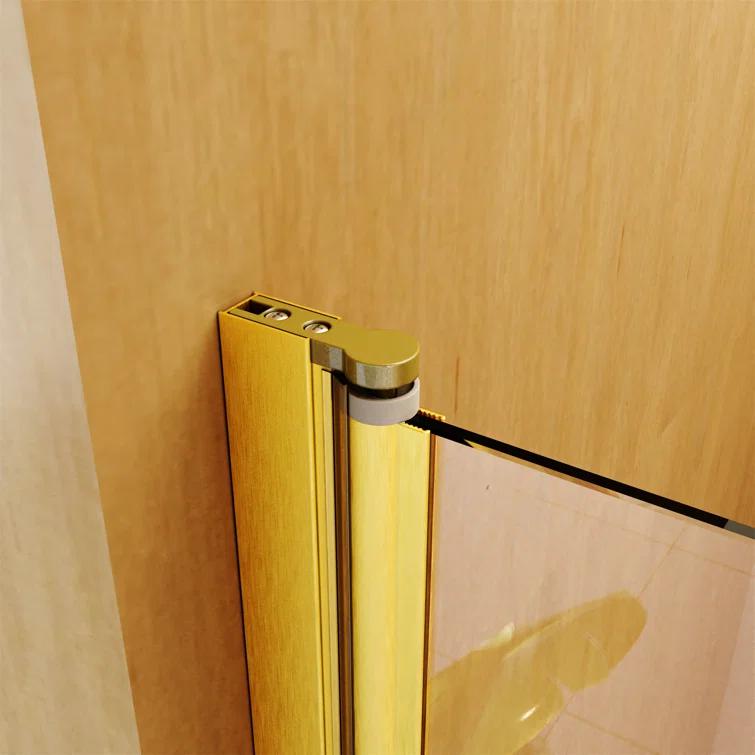 31"W x 55"H Frameless Folding Pivot Shower Tub Door Reversible Installation