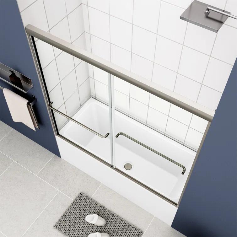 Bathtub Bypass Shower Door, Sliding Door, With 1/4" Tempered Glass