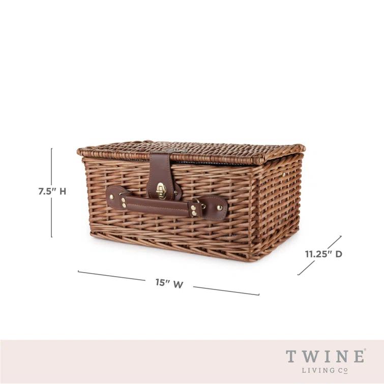 Seaside Newport Wicker Picnic Basket Set