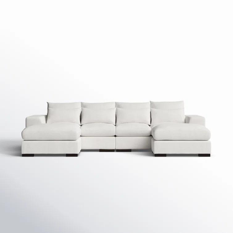 Biaggio Linen Blend Sectional with 2 Ottomans,Sectional Couch