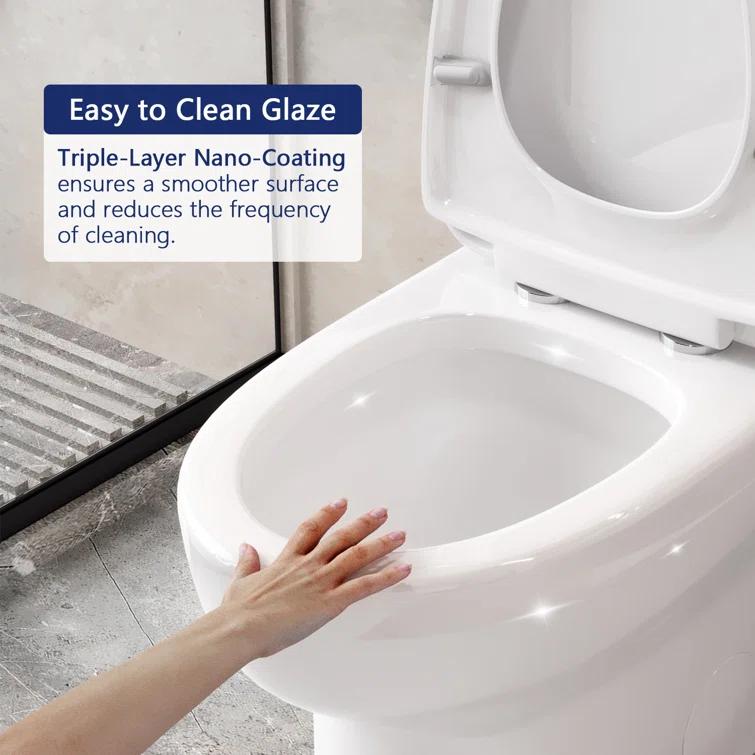Ally Standard Bathroom Toielt, Modern Toilet with Comfort Chair Height Floor Mounted(Seat Included)