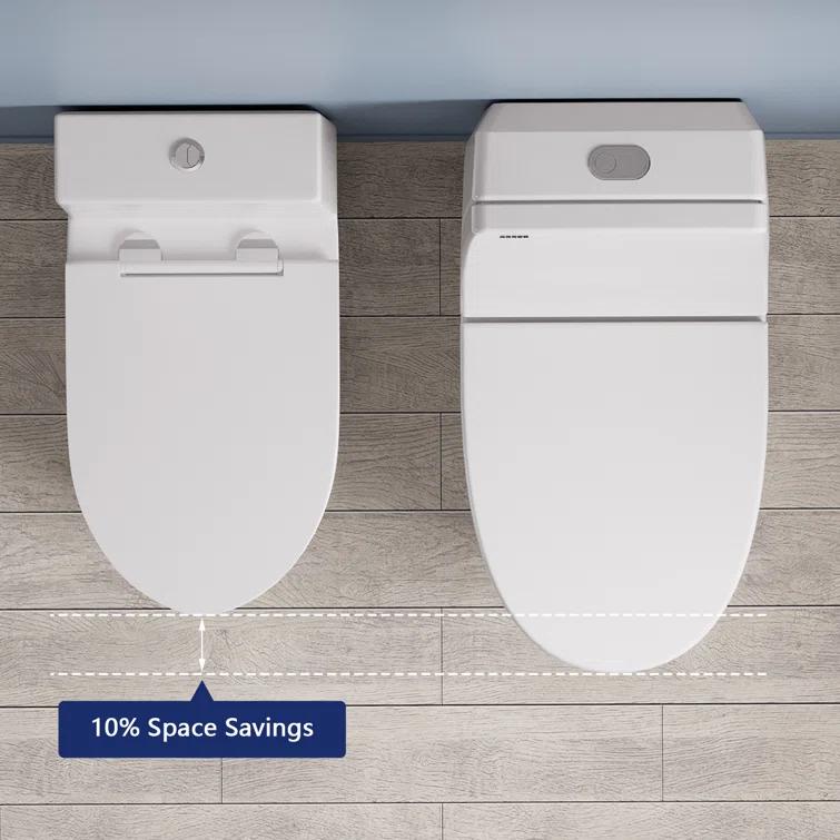One Piece Toilet For Bathroom, Modern Bathroom Toilet with Dual Flush 1.1/1.6 Gpf Fully Skirted Toilets(Soft Close Seat)