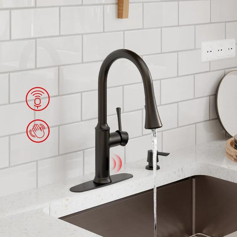 Willow Smart Faucet Touchless Pull Down Sprayer Kitchen Faucet with Voice and Motion Control