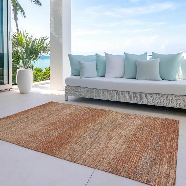 Machine Washable Indoor/Outdoor Christain ACN1266 Copper Rug