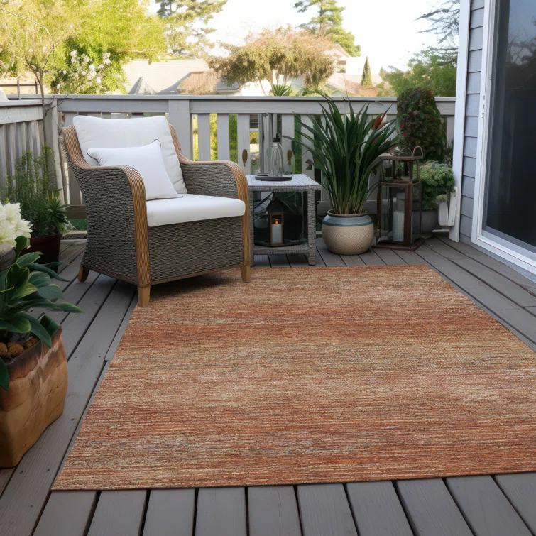 Machine Washable Indoor/Outdoor Christain ACN1266 Copper Rug