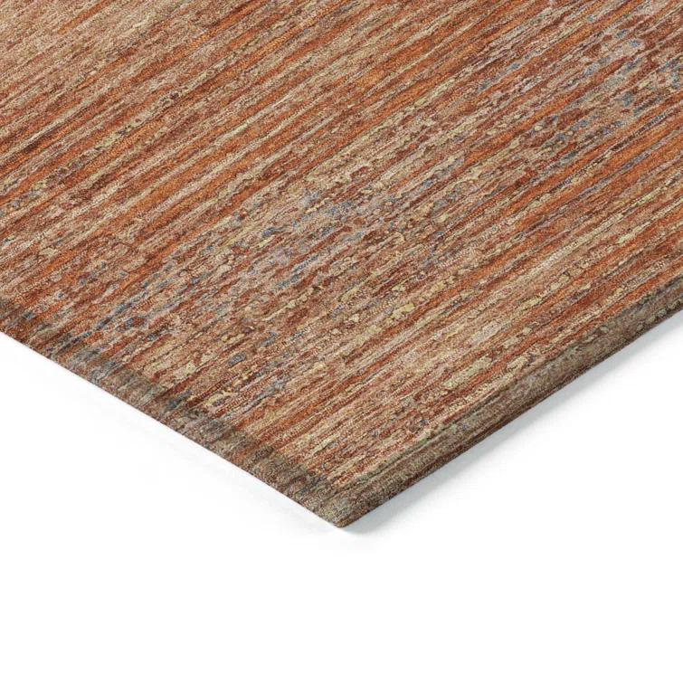 Machine Washable Indoor/Outdoor Christain ACN1266 Copper Rug