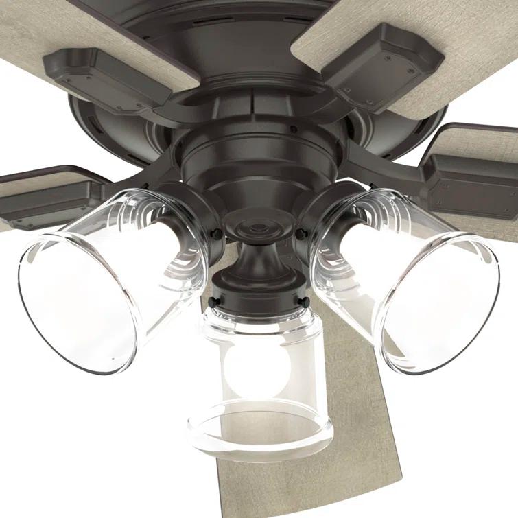 Crestfield 52" 5 - Blade Standard Ceiling Fan with Lights and Remote