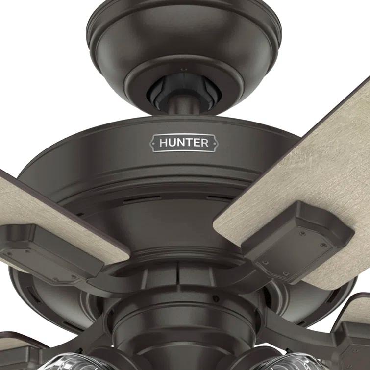 Crestfield 52" 5 - Blade Standard Ceiling Fan with Lights and Remote