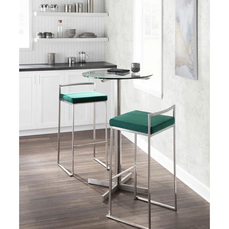 Derik Upholstered Stool with Metal Frame