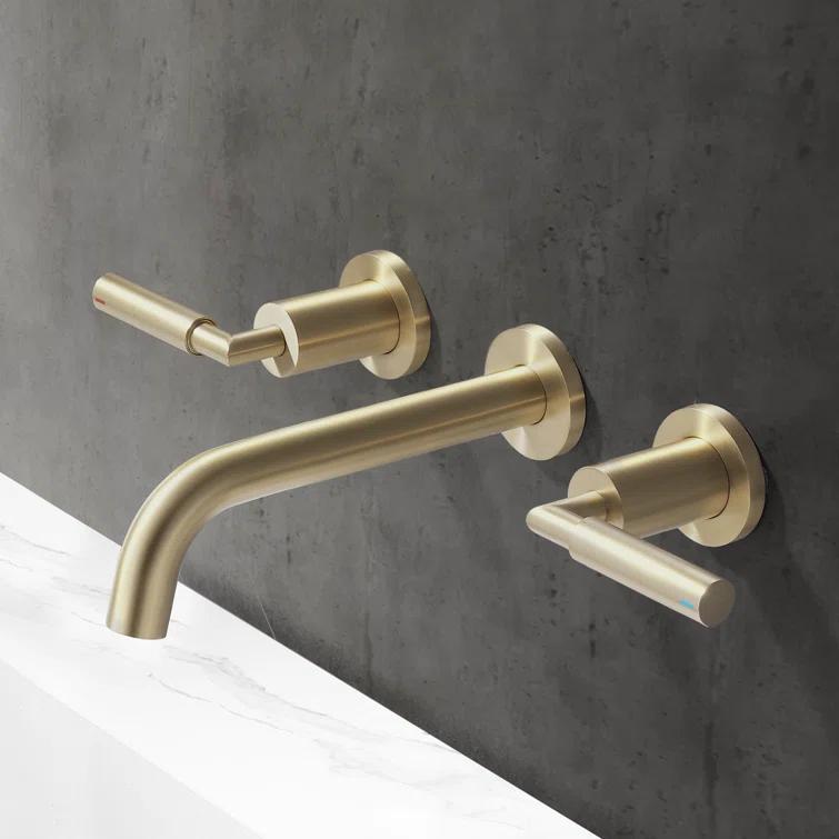 10.08" Widespread Bathroom Faucet 3 Hole, 2-handle Bathroom Sink Faucet with Drain Assembly