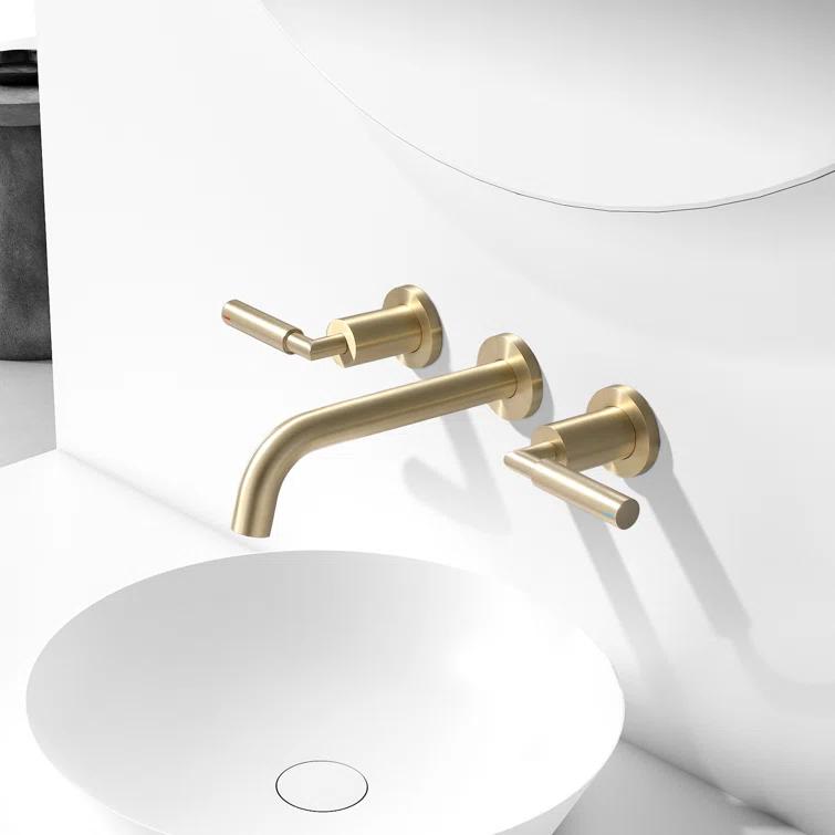 10.08" Widespread Bathroom Faucet 3 Hole, 2-handle Bathroom Sink Faucet with Drain Assembly