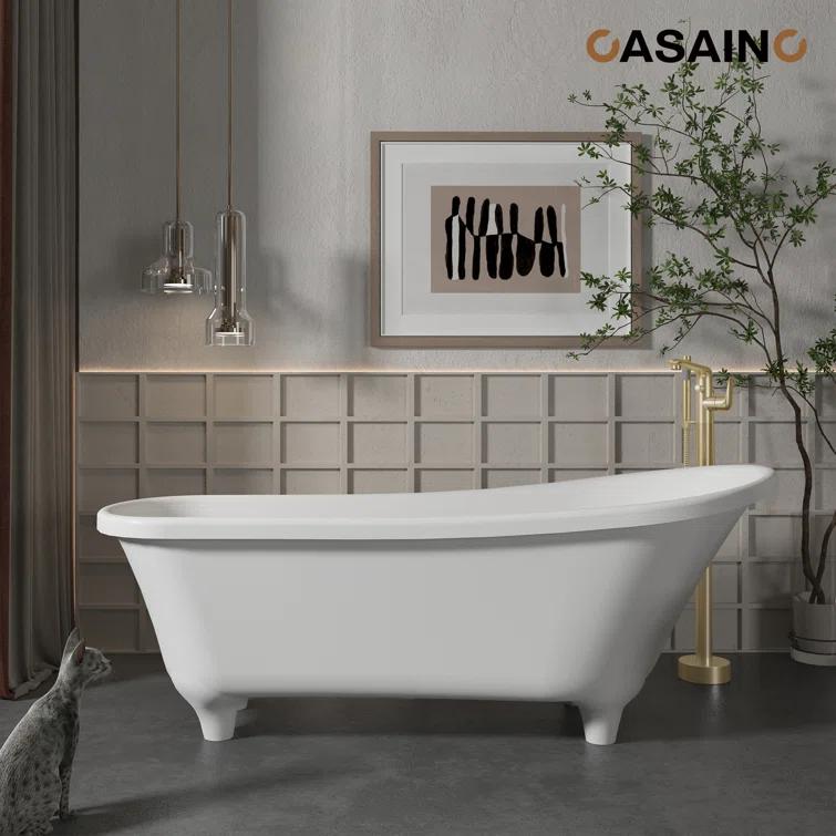Single Handle Freestanding Bathtub Faucet with Diverter and Handshower