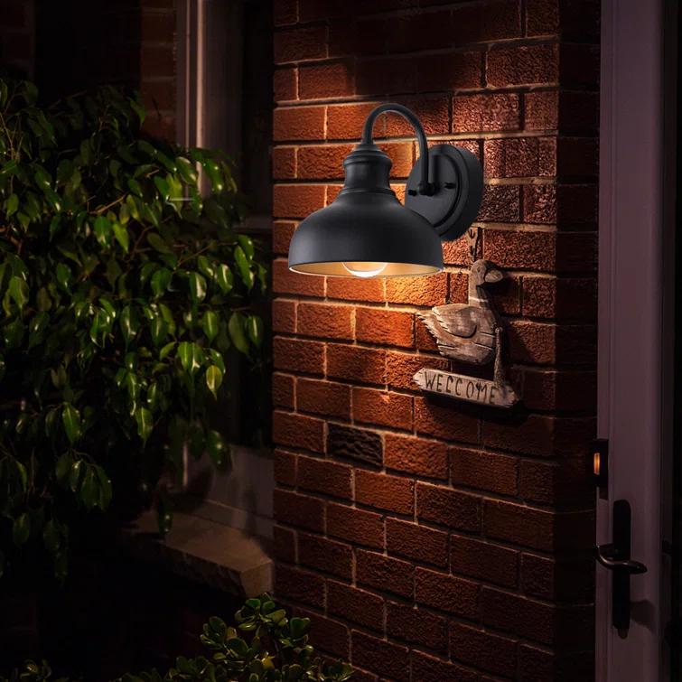 GOALPLUS Black Outdoor Gooseneck Light for Barn, Small Farmhouse Exterior Light Fixtures