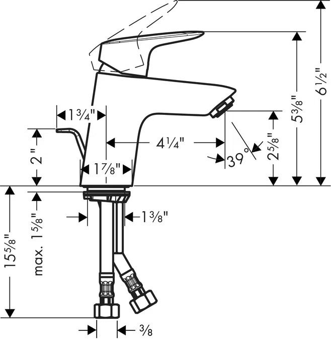 Logis Single Hole Bathroom Faucet with Drain Assembly