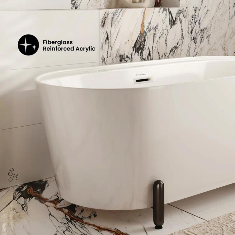 Swiss Madison Monaco 59" Freestanding Bathtub With Matte Black Stand SM-FB1002MB